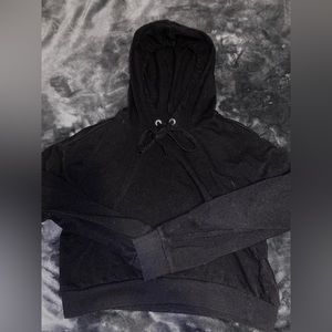 black cropped hoodie